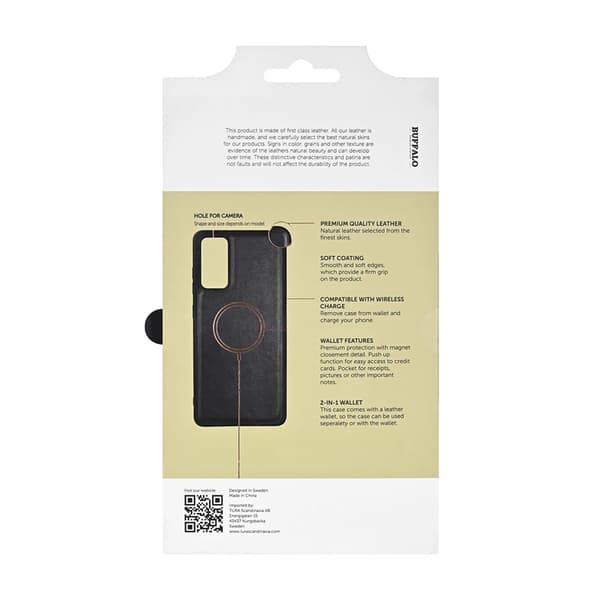 Buffalo Galaxy S25 Plånboksfodral Läder 3 Kort 2in1 - Svart Svart