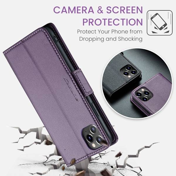 CASEME Plånboksfodral Konstläder för iPhone 11 Pro Max - Lila