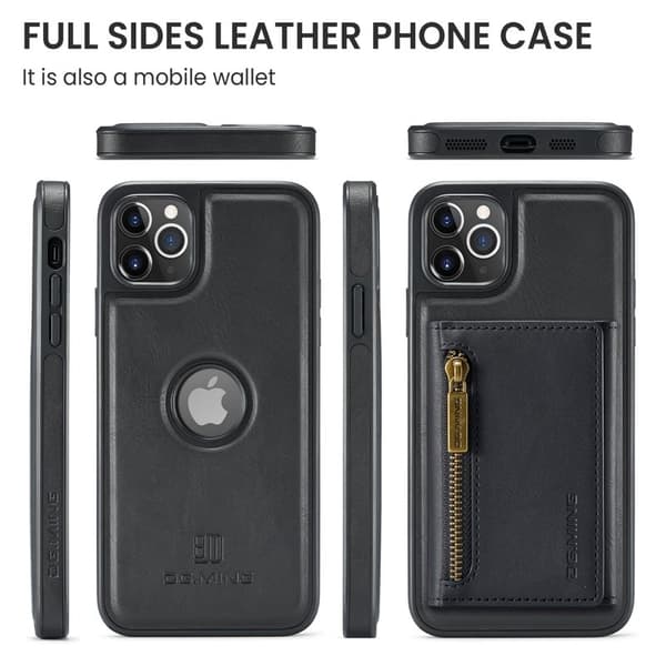 DG.MING M5 Series Mobilskal till iPhone 11 Pro Magnetiskt Konstläder Svart