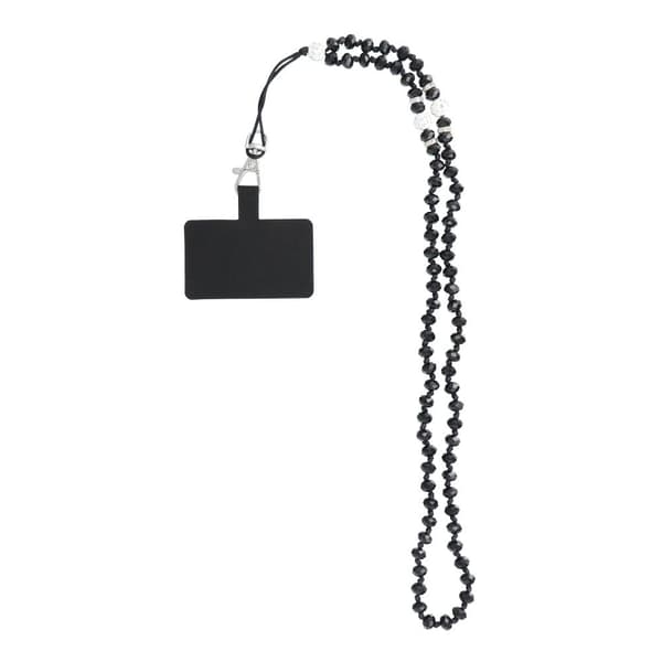 Crystal Diamond Telefon Vedhæng 74m - Sort Black
