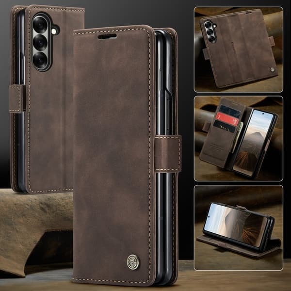 CASEME 013 Plånboksfodral för Samsung Galaxy Z Fold7 5G - Kaffe