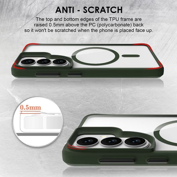 Mobilskal för Samsung Galaxy S26 Magnetiskt PC + TPU Stöttålig - Grön