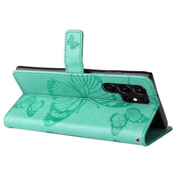 Butterfly Imprinted Cover Galaxy S22 Plus - Grøn Green