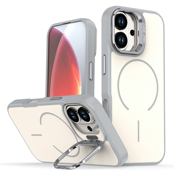 Mobilskal till iPhone 17 MagSafe Skin-Touch Kickstand - Grå Grå