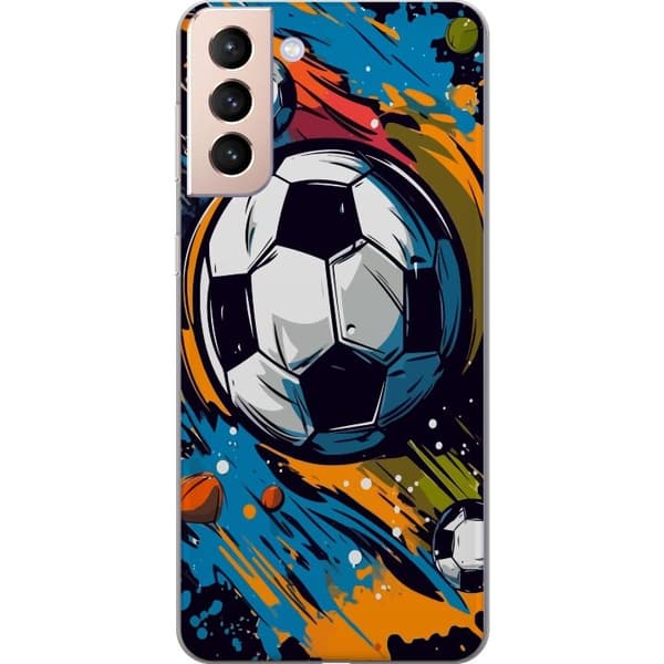 Telefontaske til Samsung Galaxy S21 med fodbolde