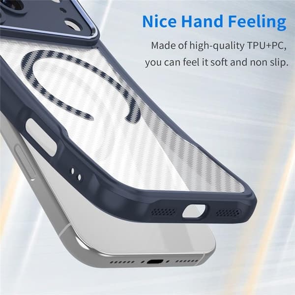 Mobilskal till iPhone 17 Pro Max MagSafe Carbon Fiber - Blå Blå