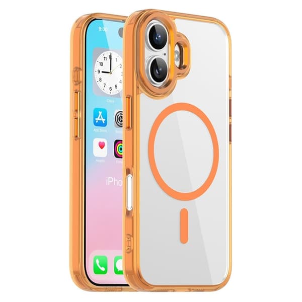 Mobilskal till iPhone 17 MagSafe Transparent TPU+PC - Orange Orange