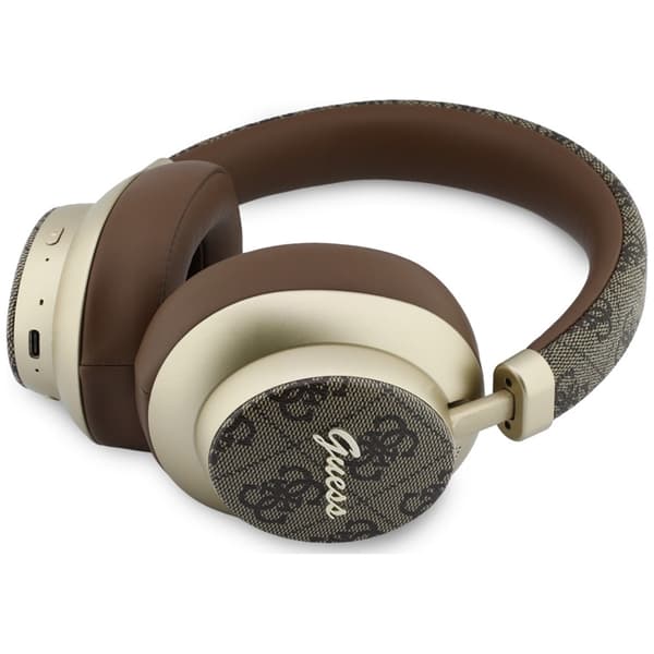 Guess On-Ear Hörlurar Bluetooth ENC 4G Gold Script Metal - Brun
