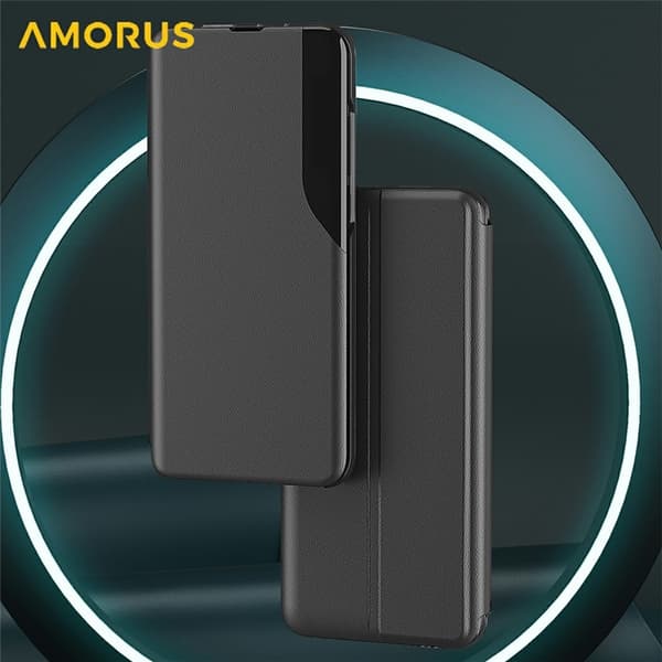 Amorus Mobilskal till iPhone 17 Folio Flip Stativ - Röd Röd