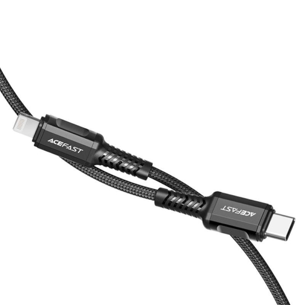 Acefast MFI USB-C til Lightning Kabel 30W 1,2m - Sort
