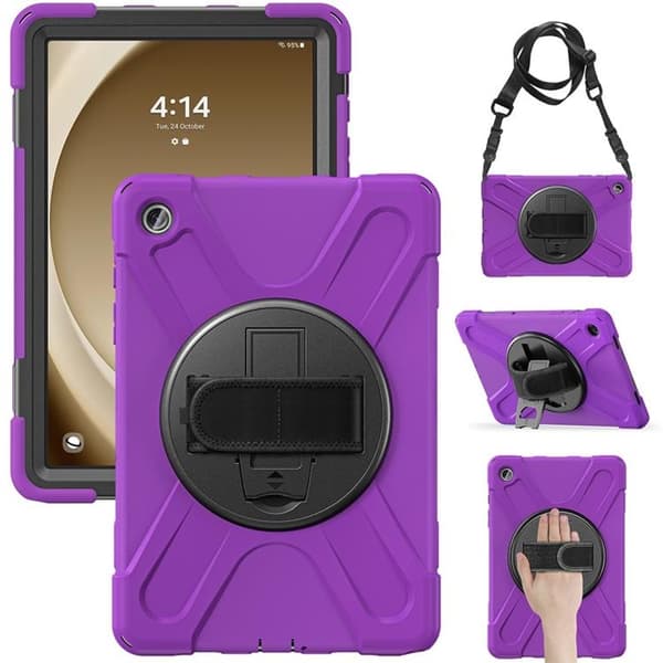 Mobilskal till Galaxy Tab A9 Plus Kickstand Handrem Med Axelrem Lila