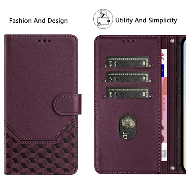 Nothing CMF Phone 2 Pro Plånboksfodral Imprinted Honeycomb RFID Lila