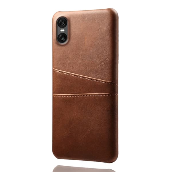 Mobilskal till Sony Xperia 10 VII med Dual Kortfack - Brun Brun