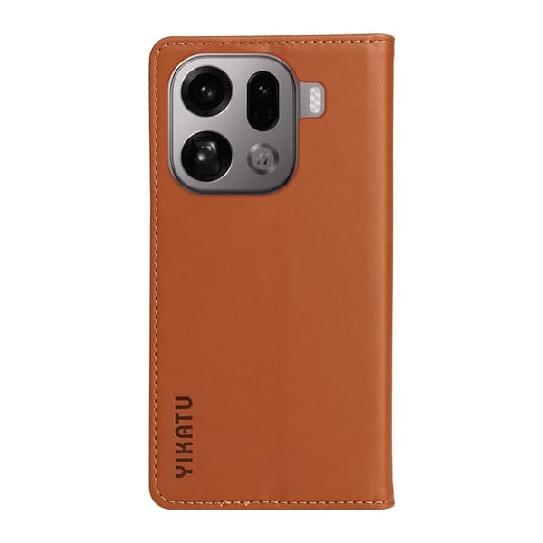 YIKATU Oppo Find X9 Pro 5G Plånboksfodral Konstläder - Brun
