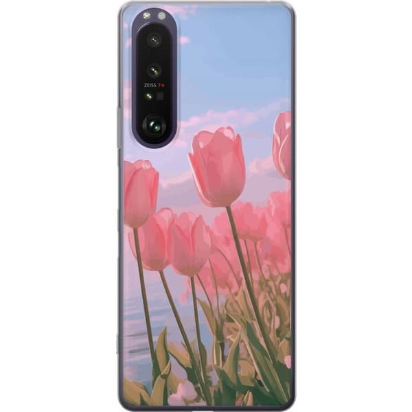 Mobilcover til Sony Xperia 1 III med lyserøde tulipaner