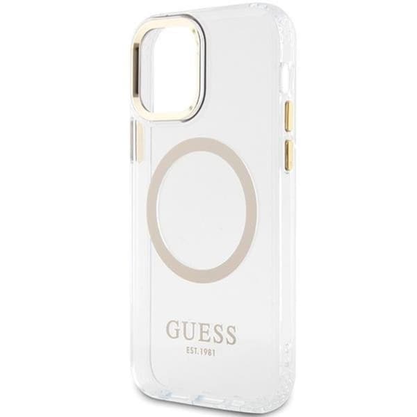 Guess iPhone 12 Pro/12 Mobilskal Magsafe Metall Outline - Guld Guld