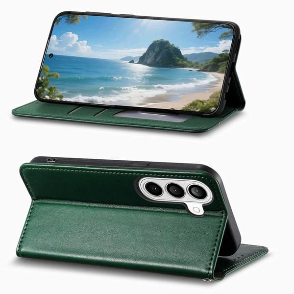 Plånboksfodral för Samsung Galaxy S26 Plus Konstläder - Grön