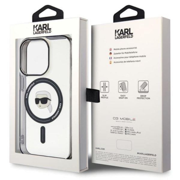 Karl Lagerfeld iPhone 15 Plus Mobilskal Magsafe IML Karl`s Head