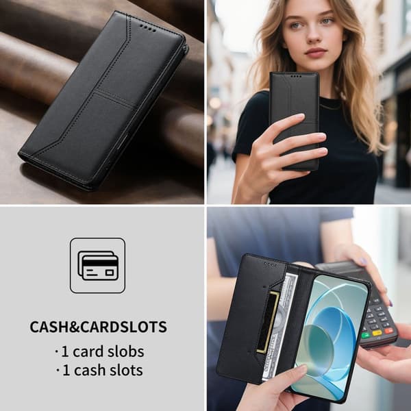 Plånboksfodral för Samsung Galaxy S26 Ultra Ställfunktion Konstläder - Svart
