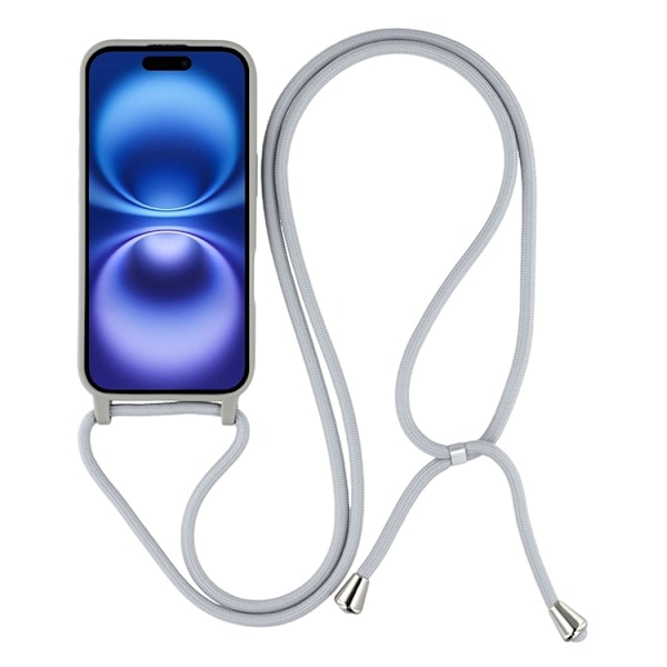 Mobilskal till iPhone 17 TPU Shockproof med Lanyard - Grå Grå