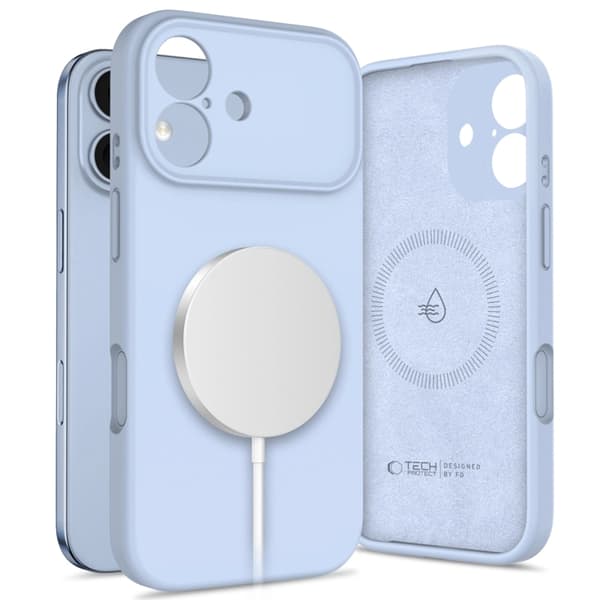 Tech-Protect iPhone 17 Magsafe Silikone Telefontaske - Mist Blue Blå