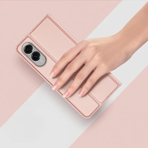 DUX DUCIS Skin Pro Galaxy S25 Edge Plånboksfodral PU Läder - Rosa Rosa