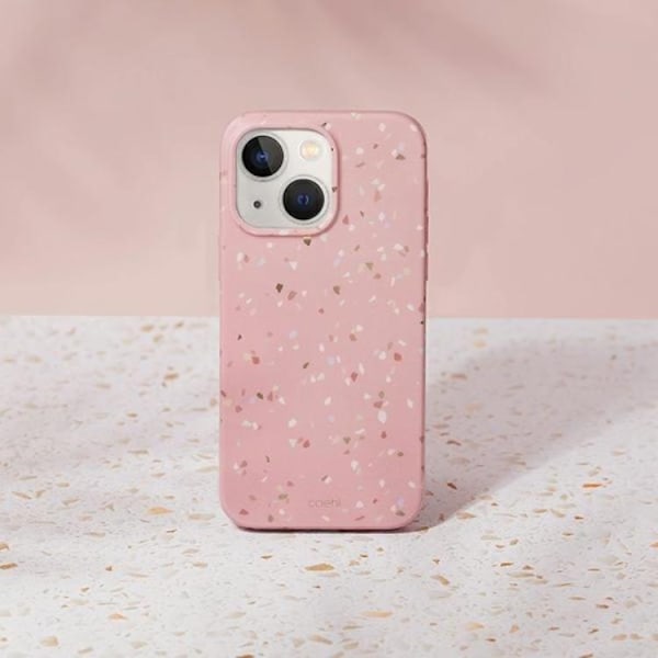 Uniq iPhone 14 Skal Coehl Terrazzo - Rosa