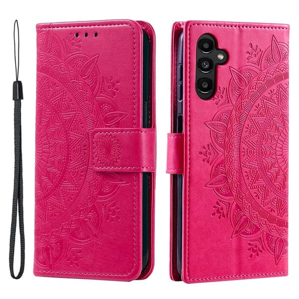 Galaxy S26/S26 Pro Plånboksfodral Imprinted Totem Konstläder - Rosa Rosa