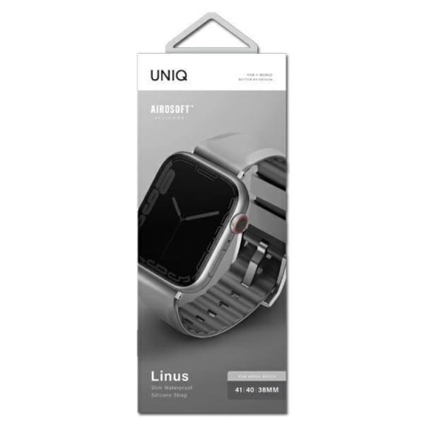 Uniq Apple Watch 4/5/6/7/8/SE/SE2 (38/40/41mm) Armband Silicon - Chalk Grå