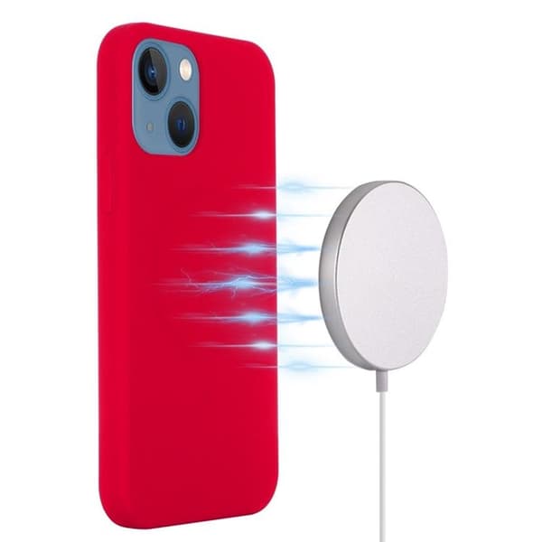 iPhone 14 Plus Skal Magsafe Silicone Ultra Slim - Skrikrosa Rosa