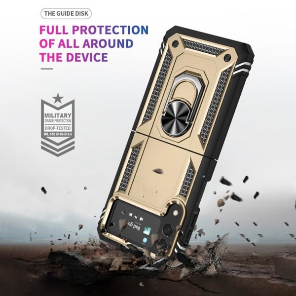 Galaxy Z Flip 4 Skal Ringhållare Kickstand - Guld