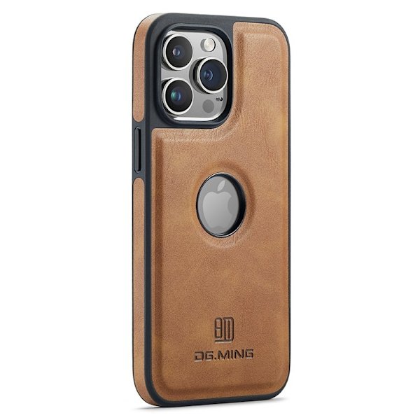 DG.MING Mobilskal till iPhone 13 Pro Max PU Läder+PC+TPU Brun