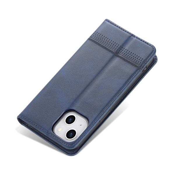 AZNS iPhone 15 Plus Plånboksfodral Anti-scratch Konstläder - Blå