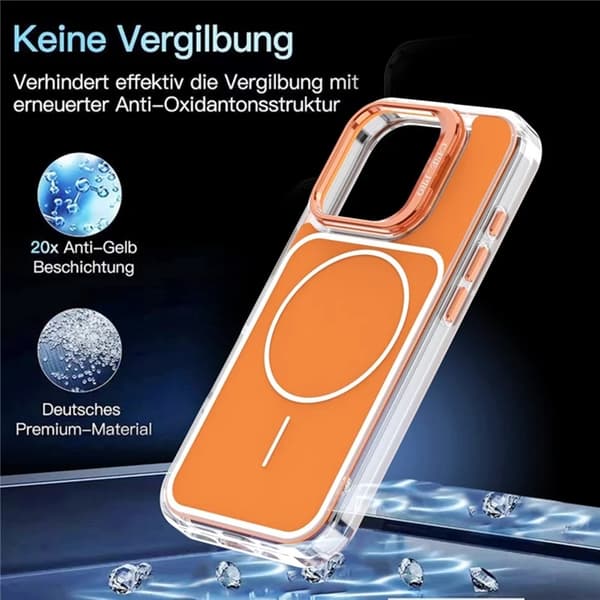 Mobilskal till iPhone 16 Pro Max MagSafe Lens Kickstand med Handrem - Orange Orange