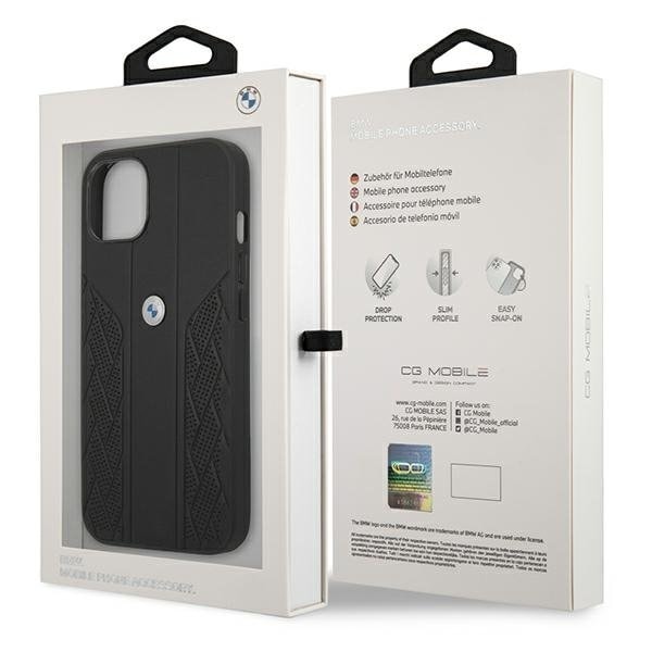 BMW Läder Curve Perforate Skal iPhone 13 Mini - Svart Svart