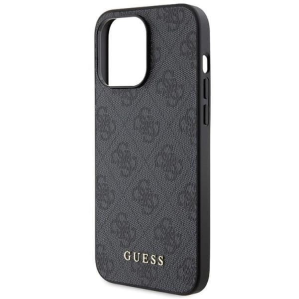 Guess iPhone 15 Pro Max -puhelinkuori 4G Metal Gold Logo - Harmaa