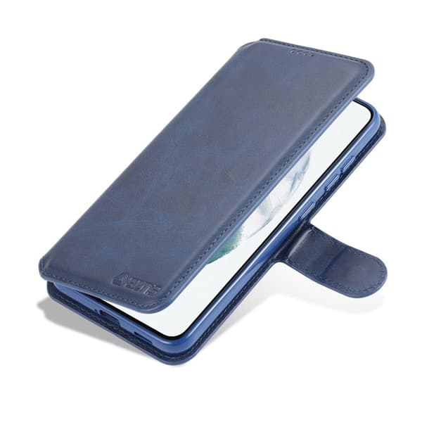 AZNS Samsung Galaxy S21 FE Plånboksfodral i Konstläder - Blå