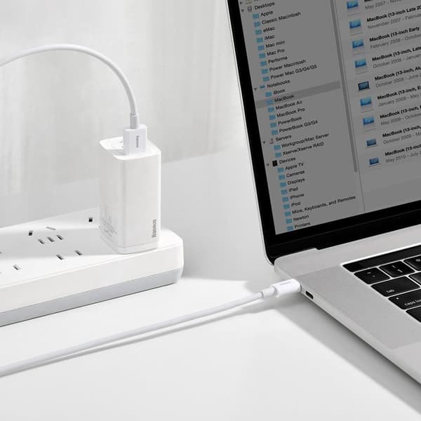 Baseus Superior USB-A til USB-C 66 W Kabel 1 m - Hvid Vit