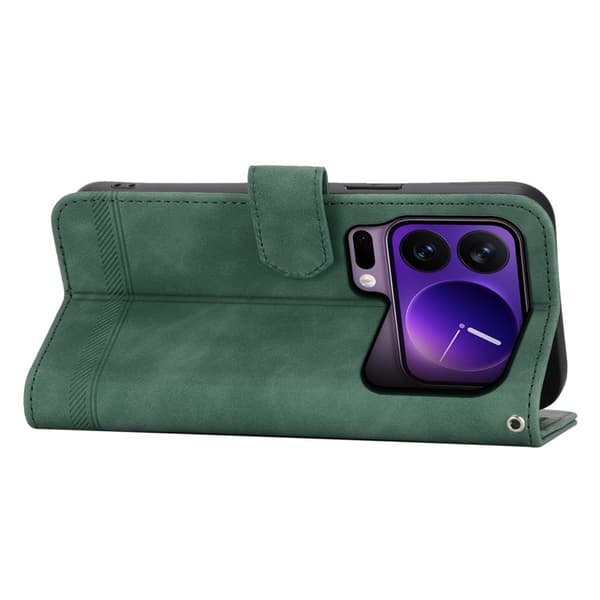 DIERFENG DF-03 Plånboksfodral Konstläder för Xiaomi 17 Pro - Grön