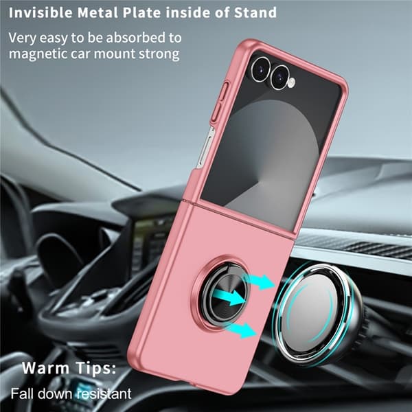 Mobilskal till Galaxy Z Flip 7 5G Rotatable Ring Kickstand - Rosa Rosa