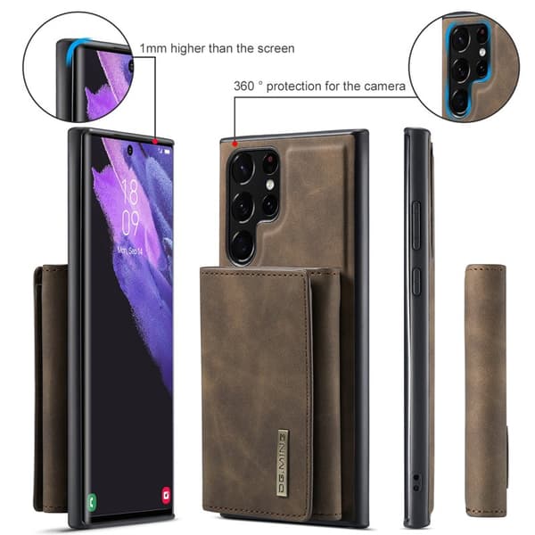DG.Ming Plånboksfodral för Samsung Galaxy S26 Ultra Magnetiskt PU + TPU - Kaffe