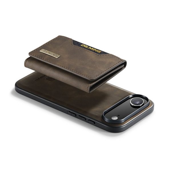 DG.MING iPhone Air Konstläder Plånboksfodral PU + PC + TPU - Brun