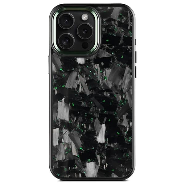 Mobilskal till iPhone 16 Pro Aramid Fiber med metallbåge - Grön Grön