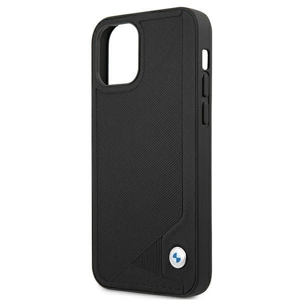 BMW Læder Deboss Skal iPhone 12 mini - Sort Black