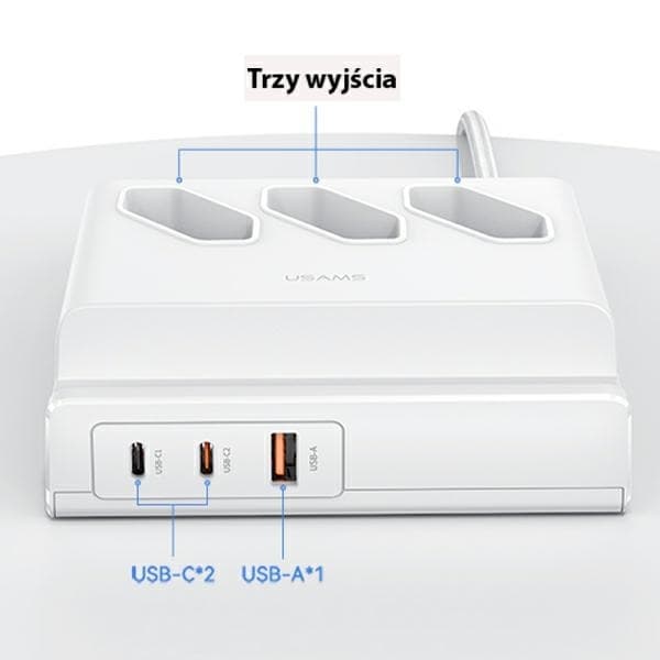 USAMS Grendosa 65W Super Si USB Förlängning (US-CC160) – Vit
