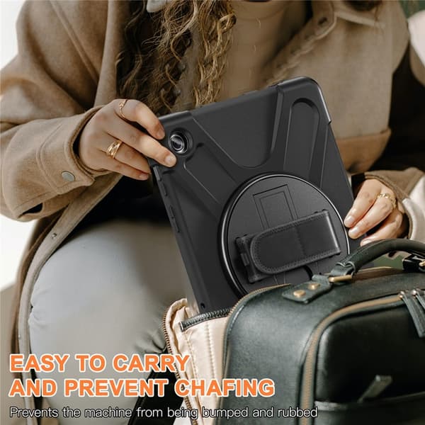 Mobilskal till Galaxy Tab A9 Plus Silikon Rotary Kickstand Svart
