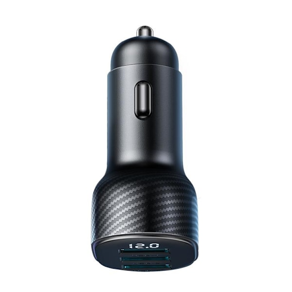 Joyroom Billaddare 3.4A 3x USB-A med Display - Svart Svart