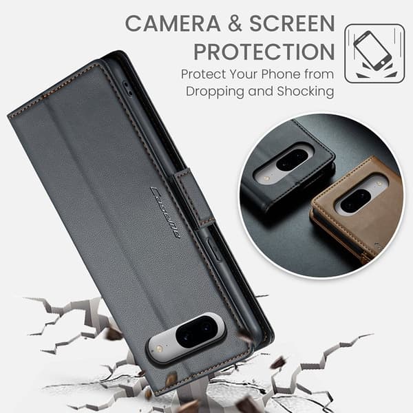 CASEME Plånboksfodral Konstläder till Google Pixel 8 - Svart