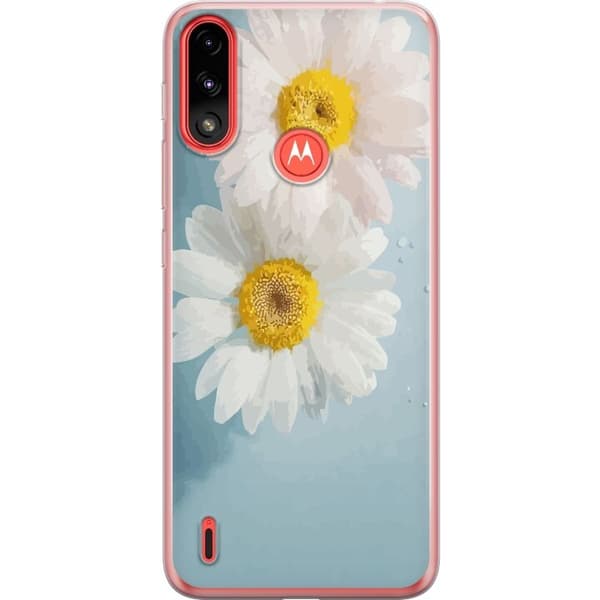 Telefontaske til Motorola Moto E7 Power med sommerblomster