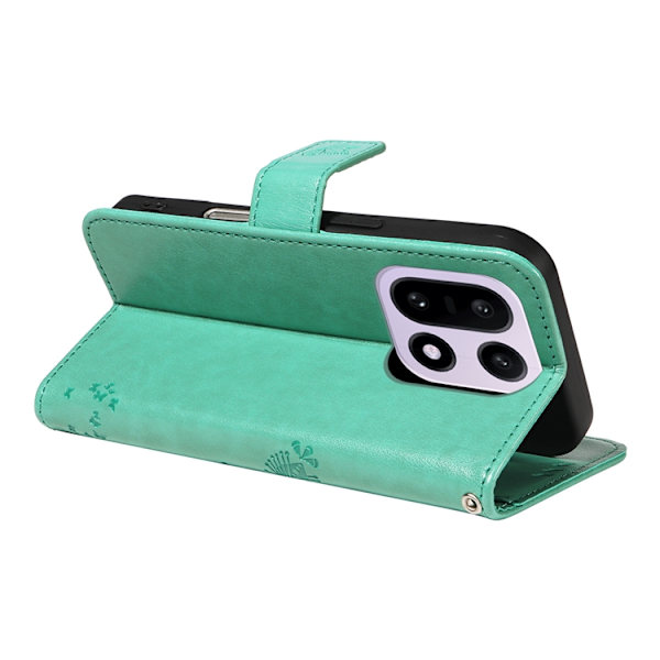 OnePlus 15 5G Plånboksfodral Cat Tree Pattern Konstläder Grön
